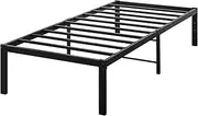 Levede 40cm Single Metal Bed Frame, Smartbase Under Bed Storage Steel Mattress Bed Base Platform Foundation Strong Metal Slats, Bedroom Furniture,Reserved Holes for Headboard, Industrial Bed Frame