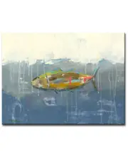 Ready2HangArt Tuna in Water Wrapped Canvas Wall Art by Leslie Owens