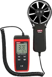 UNI-T UT363S Handheld Anemometer Wind Speed Meter Wind Chill Air Temperature Gauge -14°F to 122°F/-10°C to 50°C with Extendable Wind Sensor LCD Backlight Max Min Avg Data Hold, 1 Meter Drop Durability