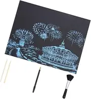Diy Scratch Paper Crafts 4pcs Handmade Night Veiw Scratch Drawing Kit Safe Fun for Boys and Girls Learning Drawing Skills