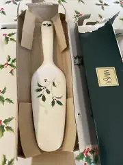 MIKASA Ribbon Holly Cake Pie Server BONE CHINA Japan Rare Holiday Christmas Mint