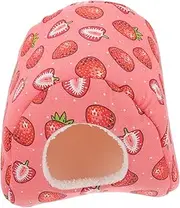DECOMELODY 1pc Hamster Nest Outdoor Dog Bed Rabbit Hamster Bedding Hides Coop Bird Hamsters Guinea Pig Kennel Puppy Hutch Hamster Beds Chew Sleeping Cot Hedgehog Bed Pink Cloth