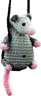 Mice Stuffed Animal,Animal Ornament - Hand-Woven Dashboard Decor for Women Travel Holiday Aesthetic Accessories Rearview Mirror
