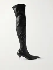 [Balenciaga] Balenciaga - Avenue Leather Over-the-knee Boots - Black - IT37 IT 37 Black