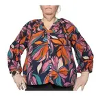 NEW Evereve Size XL Greer Multi Color Blouse Pink Floral Tropical Spring Summer