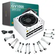 Vetroo 1000W White Power Supply ATX 3.0 Ready Full Modular 80+ Gold Gaming PSU