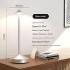 NNEDSZ Silver Modern Minimalist Aluminum LED Mushroom Night Light - Creative Bed