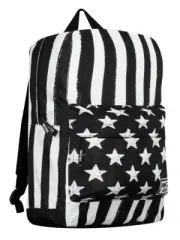 ROCKSAX ORIGINALS STARS AND STRIPES BLACK WHITE BACKPACK