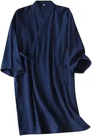 [SIQITECHNO] Men Kimono Robe Cotton Yukata Spa Sauna Bathrobe Sleepwear Japanese Kimono for Women Loungewear Nightgown Dressing