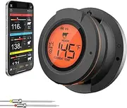 2022 Upgrade Outdoor Digital Wireless Bluetooth Dome Cooking Food Meat Thermometer for BBQ Charcoal Grill and Oven Smoker