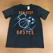 The Children's Place Boys Size XXL 16 Gray Non Stop Hustle Graphic T-Shirt NWT