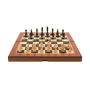 Dal Rossi 16 inch Walnut Shiny Finish Folding Chess Set