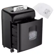 8 Sheet High Security Micro Cut Paper Shredder and 12-Pack Paper Shredder Lubric