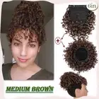 Afro Curly Bangs Fringe Hairpiece Clip In Extension Bun Hair Ponytail Kinky Updo