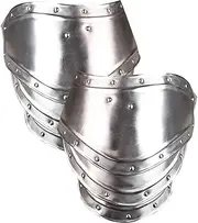 [MEDIEVAL CRAFT] Steel Georg Spaulders Medieval Pauldrons Shoulder Protector LARP Reenactment, Silver, Medium