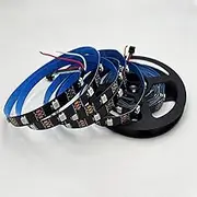 WS2812B addressable LED Light with 16.4FT 150LED Full Color Intelligent 5050 RGB DC5V (Black PCB 30LEDs/m IP30 not Waterproof).