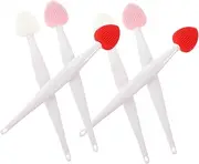 SOESFOUFU 6pc Silicone Facial Cleansing Brush Nose Lip Scrubbers Double-sided Exfoliating Tool for Gentle Cleaning