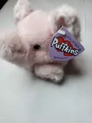 New VINTAGE 1994 PUFFKINS Mini Light PINK ELEPHANT Plush SWIBCO