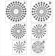 Mandala Dotting Stencils,6Pcs Mandala Dot Painting Stencils,Mandala Dotting Tools Template DIY Mandala Stones,3 Sizes 6 Pattern Mandala Stencil,8/12/16/20/24 Segment Mandala Stencils for Dot Painting