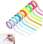 10 Rolls Highlighter Tapes,Transparent Marking Sticker Removable Fluorescent Colored Tags for Reading Class,Coloured Transparent Adhesive Tape for School Office Home(0.8cm* 5m)
