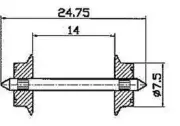 Roco 40184 Ho Scale Two-Wheel Ac Diameter 7.5mm Without Insulation