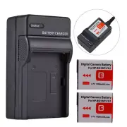 2Pcs NP-BG1 Battery + wall Charger for Sony Cyber-shot DSC-H50 H55 DSC-H70 H90