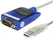 Gearmo USB 2.0 to RS-232 Serial Adapter - 16in. Cable, LED Indicators, FTDI Chip, Plug & Play - Use Legacy Serial Devices with Modern USB Systems