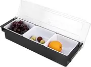 Seasoning Box, Multifunctional Storage with Transparent Cover, Plastic Condiment Dispenser Suitable for Fruits, Vegetables, Gravies (3 Compartments)
