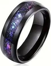 SAHOOSAFETY Stainless steel glans ring penis ring for men(Schwarz)