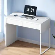 White Computer Desk with 2 Drawers