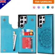 For Samsung S23/S22/S21/S20 FE Ultra S10 S9 Plus Case Leather Wallet Flip Cover