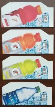 (4) VENDING MACHINE 20 oz "Gatorade & Dasani" Vend Labels (Flavor Strips)