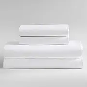 Calvin Klein - Queen Sheets, Cotton Sateen Bedding Set, Luxuriously Soft Home Decor (Pearl Edge White, Queen)