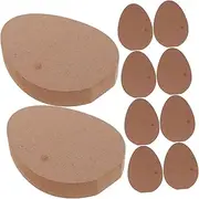Tofficu Easter Decor 10pcs Wooden Egg Shaped Slices Unfinished Wood Cutouts for Boys and Girls Crafting
