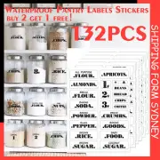 132PCS Waterproof Pantry Labels Stickers for Kitchen Food Storage Containers Set