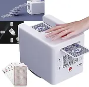 360° Rotating Card Dealer, Automatic Card Dealer, Smart Poker Card Shuffler, Oled Screen, For 3-12 People, For Uno, Blackjack, Texas Hold'Em,White