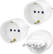 Travel Adapter, Pack of 3 DE to IT Travel Plug Adapter 2 Pin Europe to 3 Pin Italy Plug Type L Schuko Adapter EU to Italy Chile, White