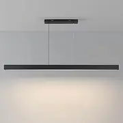 MAGNIFICA LUCE Linear Pendant Light Fixtures,Modern Black Chandelier,Minimalist LED Strip Lights Ceiling Light,for Office Kitchen Island Dining Room Living Room Bar.30W (3000K)