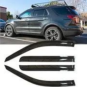 Original 4pcs Wind Deflector, Outside Mount Tape-On Waterproof Protective Rain Guards Set, Sunroof Side Window Visors Compatible with 2011-2019 Ford Explorer 94293