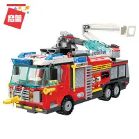 在飛比找蝦皮購物優惠-啟蒙積木拼裝積木2809機場救援行動消防車兒童智力力拼插玩具