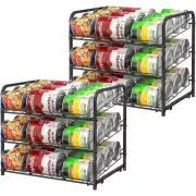 2 Pack Can Organizer for Pantry Stackable Can Storage Rack Kitchen Can Dispenser