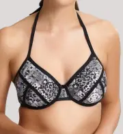 Panache SNAKE PRINT Jolee Halter Triangle Bikini Swim Top, US 34H, UK 34FF