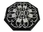 12 Inches Marble Office Side Table Top Mother of Pearl Inlay Work Coffee Table
