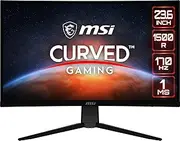 MSI G2422C, 24 Curved Gaming Monitor, 1920 x 1080 (FHD), VA, 1 ms, 170 Hz, FreeSync Premium, HDMI, DP Port, Tilt