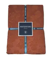 WATERFORD Canthus Terracotta Jacquard Tablecloth 70 in x 84 in Thanksgiving Fall