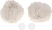 X AUTOHAUX Motorcycle Helmet Accessories Decoration Round Bear Ears for Motorcycle Bicycle Skiing Helmets Beige Plush Sticker 1 Set
