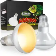 Reptile Heat Lamp, 100W Heat Lamp Bulbs for Reptiles 2 Pack, Amphibians Basking