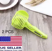 2pcs Potato Food Tomato Onion Lemon Vegetable Fruit Slicer EggPeel Cutter Holder