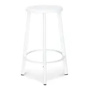 Set of 2 - James 65cm Timber Seat Bar Stool - White