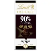 Lindt Excellence Supreme Dark Chocolate 90% Cocoa 100g Chocolate Block